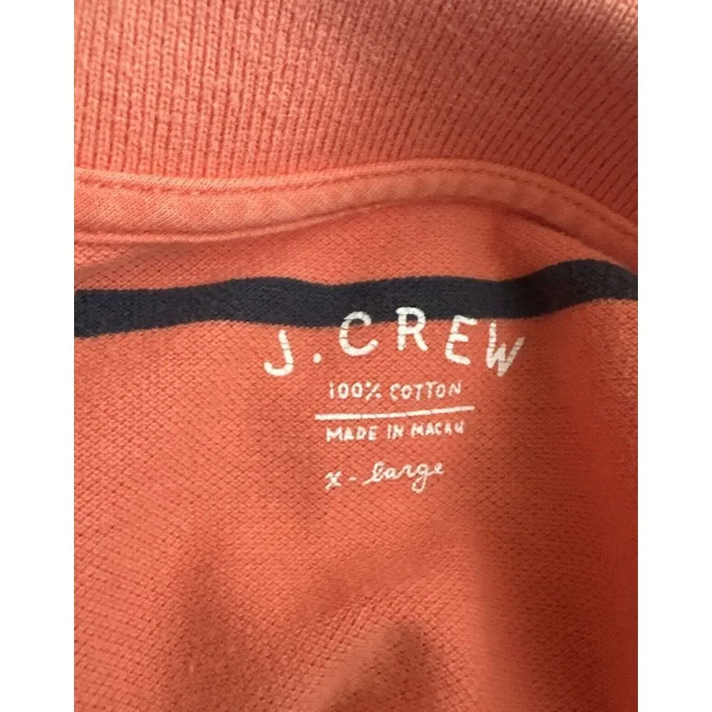 J Crew Polo Shirt Size Adult XL‎ Orange/Blue Striped Polo Mens